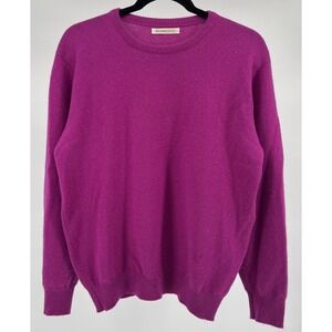 Johnstons of Elgin Womens Sweater 100% Cashmere Fuchsia Sz 40"(L) Made Scotland